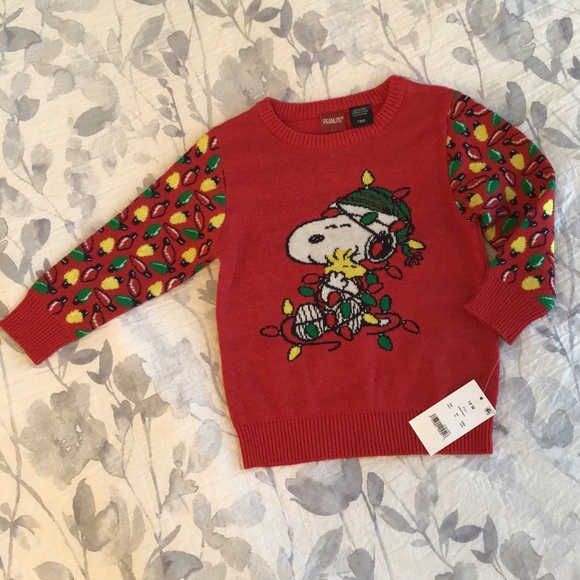 NWT Peanuts Snoopy and Woodstock Holiday Lights Sweater 18 mos - Picture 2 of 7